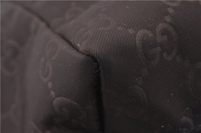 Authentic GUCCI Shoulder Tote Bag GG Nylon Leather 282439 Brown 8702D