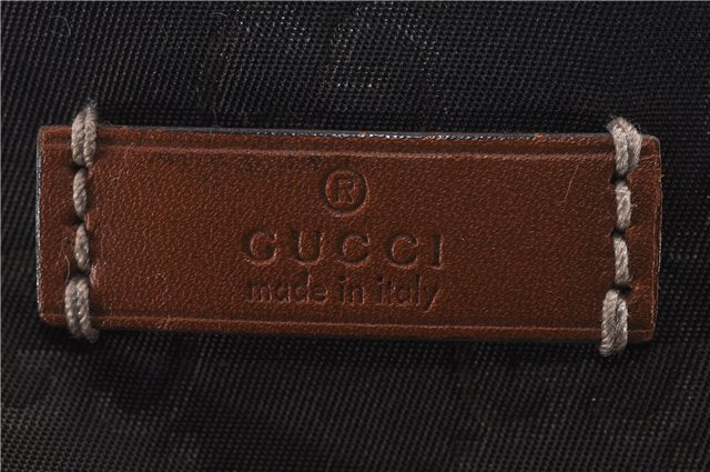 Authentic GUCCI Shoulder Tote Bag GG Nylon Leather 282439 Brown 8702D