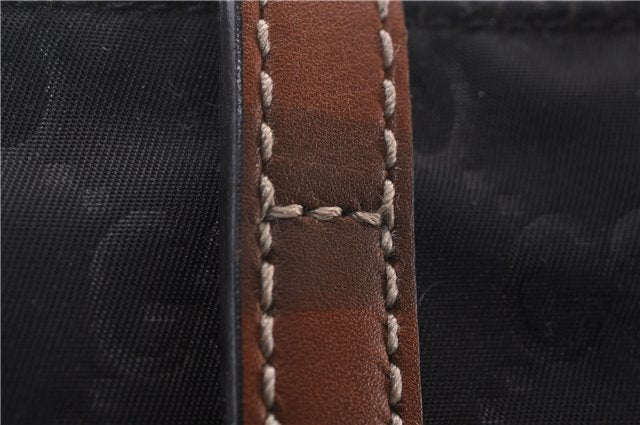 Authentic GUCCI Shoulder Tote Bag GG Nylon Leather 282439 Brown 8702D