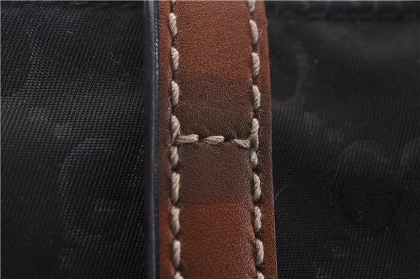 Authentic GUCCI Shoulder Tote Bag GG Nylon Leather 282439 Brown 8702D