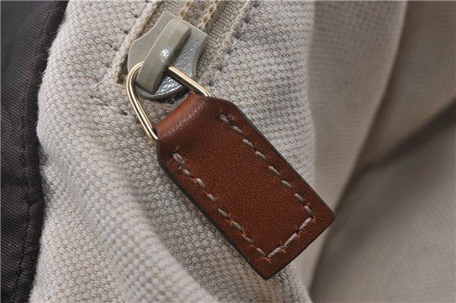 Authentic GUCCI Shoulder Tote Bag GG Nylon Leather 282439 Brown 8702D