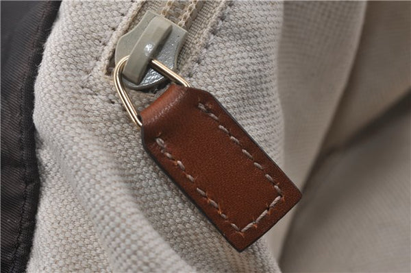 Authentic GUCCI Shoulder Tote Bag GG Nylon Leather 282439 Brown 8702D