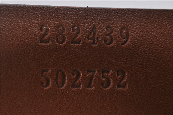 Authentic GUCCI Shoulder Tote Bag GG Nylon Leather 282439 Brown 8702D