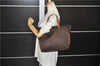 Authentic GUCCI Shoulder Tote Bag GG Nylon Leather 282439 Brown 8702D