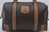 Authentic CELINE Macadam Blason Pattern Hand Bag Purse PVC Leather Brown 8703D