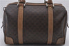 Authentic CELINE Macadam Blason Pattern Hand Bag Purse PVC Leather Brown 8703D
