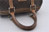 Authentic CELINE Macadam Blason Pattern Hand Bag Purse PVC Leather Brown 8703D