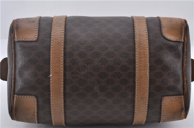 Authentic CELINE Macadam Blason Pattern Hand Bag Purse PVC Leather Brown 8703D