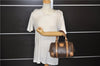 Authentic CELINE Macadam Blason Pattern Hand Bag Purse PVC Leather Brown 8703D