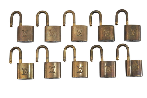 Authentic LOUIS VUITTON Padlock Gold 10Set LV 8704B