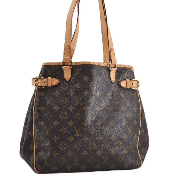 Authentic Louis Vuitton Monogram Batignolles Vertical Tote Bag M51153 LV 8706E