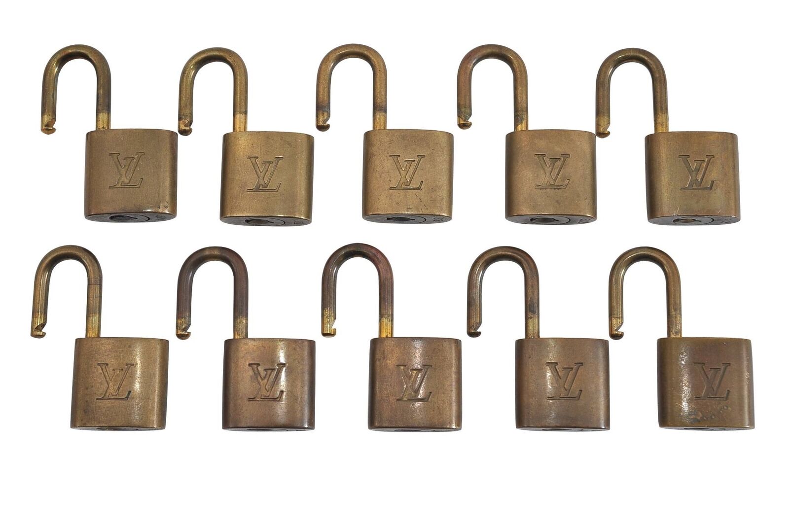 Authentic LOUIS VUITTON Padlock Gold 10Set LV 8707B