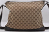 Authentic GUCCI Shoulder Cross Body Bag GG Canvas Leather 145856 Brown 8708C