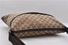 Authentic GUCCI Shoulder Cross Body Bag GG Canvas Leather 145856 Brown 8708C