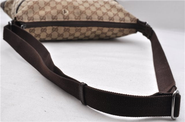 Authentic GUCCI Shoulder Cross Body Bag GG Canvas Leather 145856 Brown 8708C