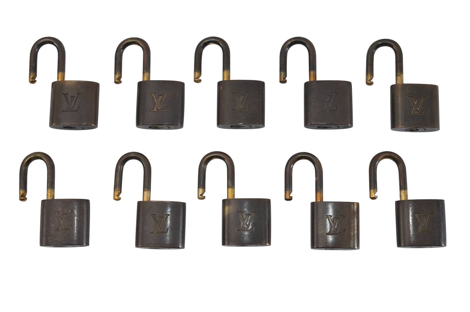 Authentic LOUIS VUITTON Padlock Gold 10Set LV 8710B