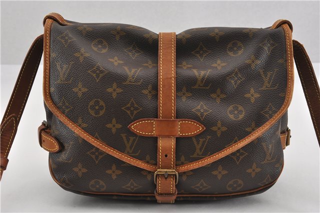 Authentic Louis Vuitton Monogram Saumur 30 Shoulder Cross Bag M42256 LV 8711F