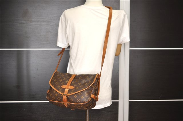Authentic Louis Vuitton Monogram Saumur 30 Shoulder Cross Bag M42256 LV 8711F