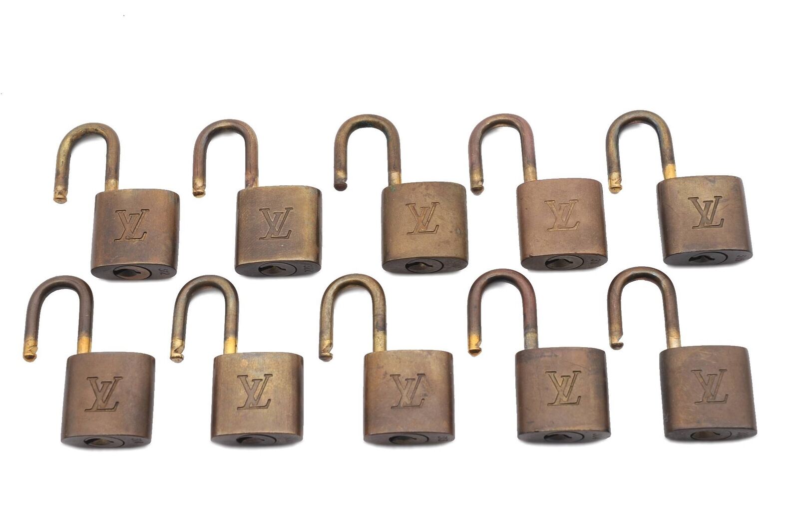 Authentic LOUIS VUITTON Padlock Gold 10Set LV 8713B