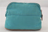 Authentic HERMES Bolide Pouch MiniMini Purse Canvas Leather Light Blue 8714D