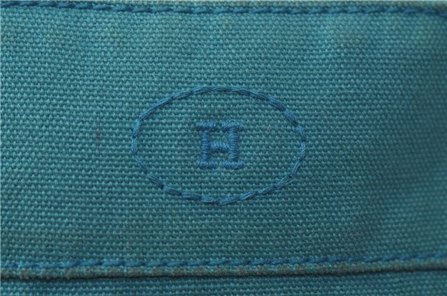 Authentic HERMES Bolide Pouch MiniMini Purse Canvas Leather Light Blue 8714D