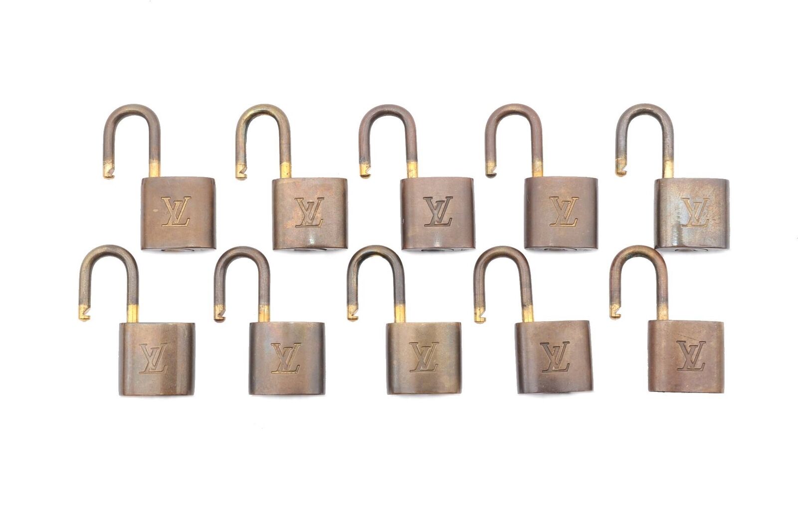 Authentic LOUIS VUITTON Padlock Gold 10Set LV 8715B