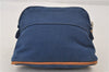 Authentic HERMES Bolide Pouch MiniMini Purse Canvas Leather Blue 8715D