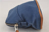 Authentic HERMES Bolide Pouch MiniMini Purse Canvas Leather Blue 8715D