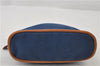 Authentic HERMES Bolide Pouch MiniMini Purse Canvas Leather Blue 8715D