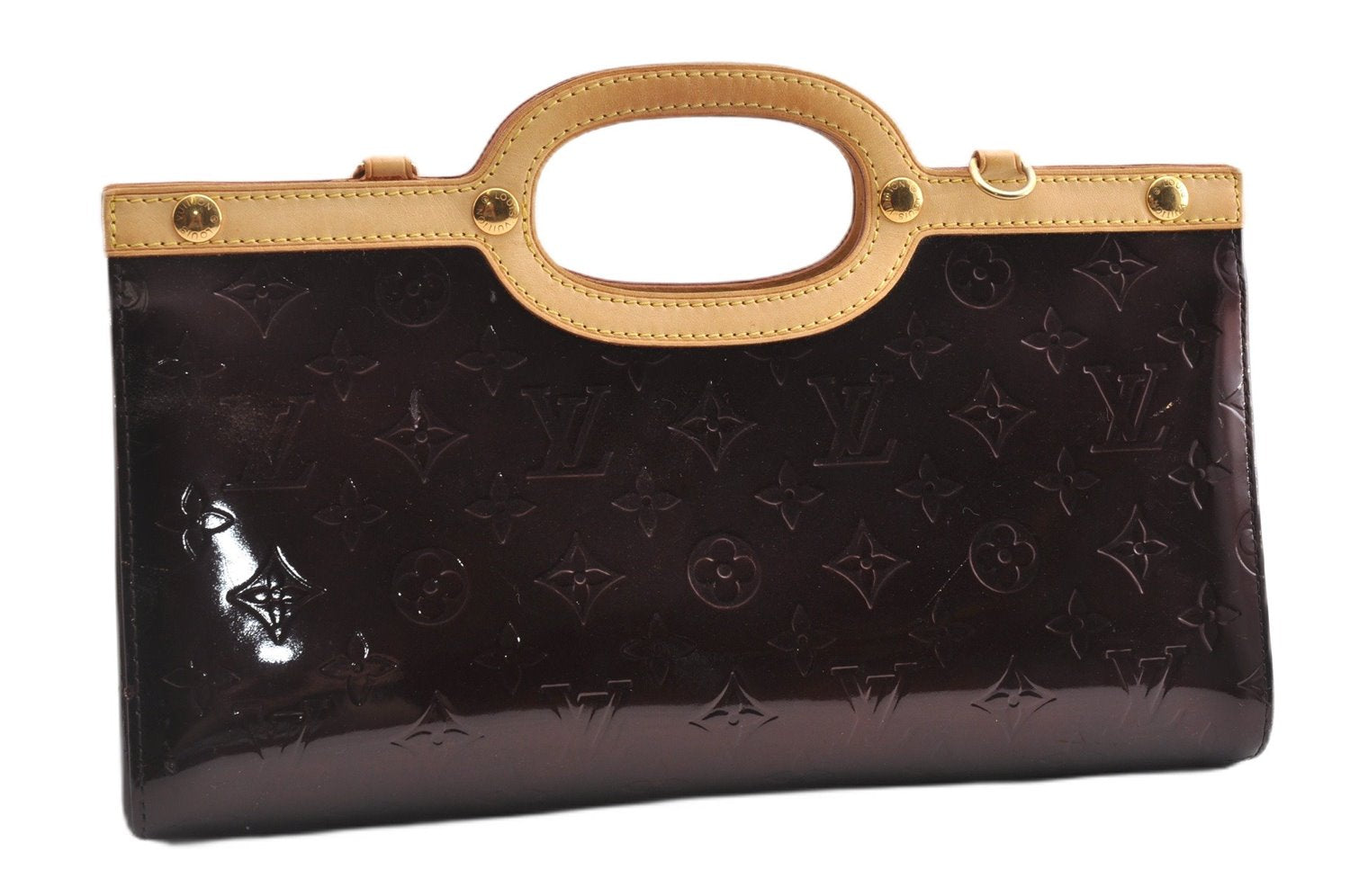 Auth Louis Vuitton Vernis Roxbury Drive 2Way Hand Bag Wine Red M91995 LV 8715F