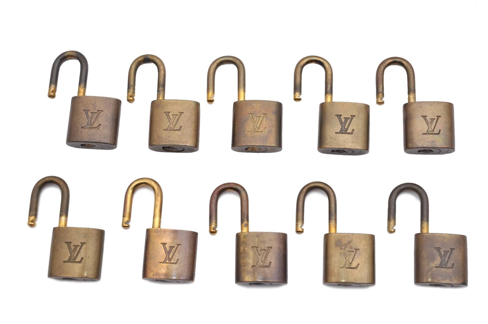 Authentic LOUIS VUITTON Padlock Gold 10Set LV 8717B