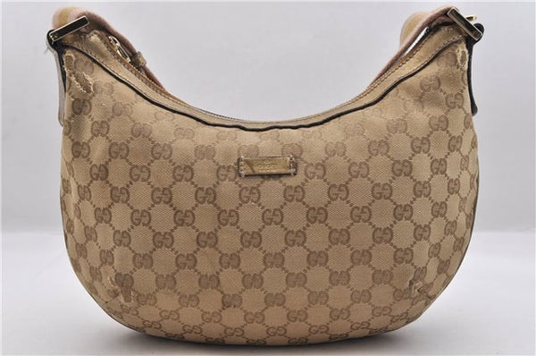 Auth GUCCI Sherry Line Shoulder Cross Bag GG Canvas Leather 181092 Beige 8718C