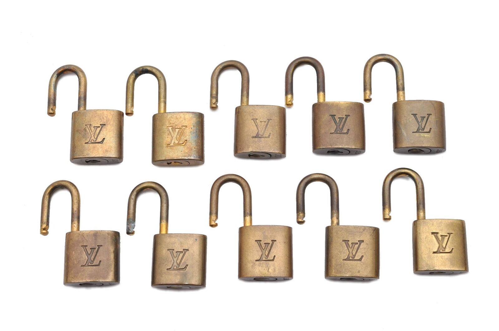 Authentic LOUIS VUITTON Padlock Gold 10Set LV 8719B