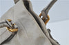 Authentic Prada Leather Hand Tote Bag Light Gray Ivory 8729B