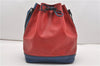 Authentic Louis Vuitton Epi Noe Bi-color Red x Blue M44084 Drawstring Bag 8732F