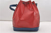 Authentic Louis Vuitton Epi Noe Bi-color Red x Blue M44084 Drawstring Bag 8732F