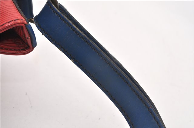 Authentic Louis Vuitton Epi Noe Bi-color Red x Blue M44084 Drawstring Bag 8732F