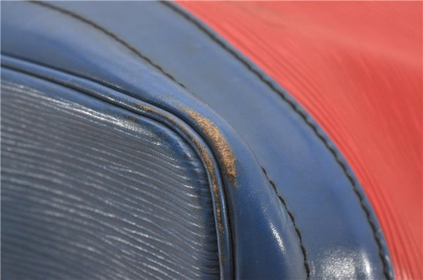 Authentic Louis Vuitton Epi Noe Bi-color Red x Blue M44084 Drawstring Bag 8732F