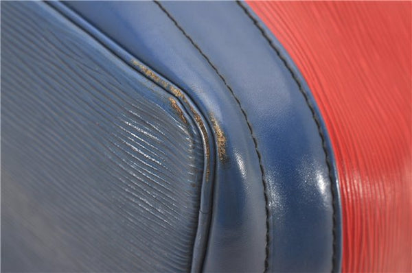 Authentic Louis Vuitton Epi Noe Bi-color Red x Blue M44084 Drawstring Bag 8732F