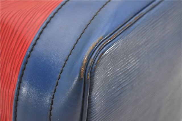 Authentic Louis Vuitton Epi Noe Bi-color Red x Blue M44084 Drawstring Bag 8732F