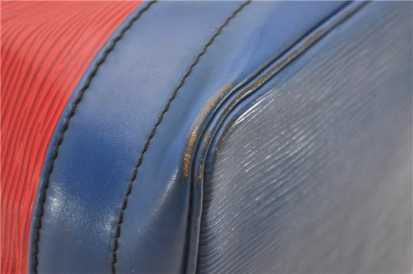 Authentic Louis Vuitton Epi Noe Bi-color Red x Blue M44084 Drawstring Bag 8732F
