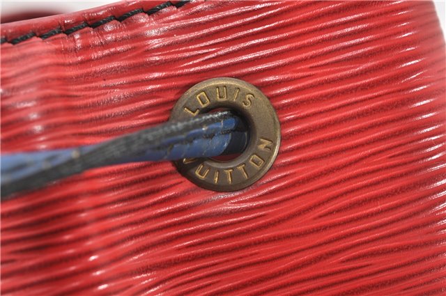 Authentic Louis Vuitton Epi Noe Bi-color Red x Blue M44084 Drawstring Bag 8732F