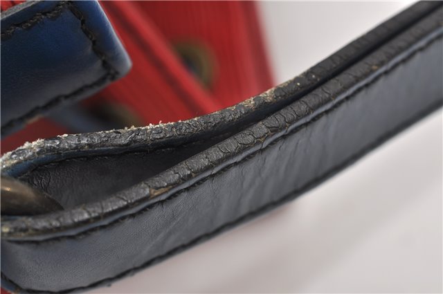 Authentic Louis Vuitton Epi Noe Bi-color Red x Blue M44084 Drawstring Bag 8732F