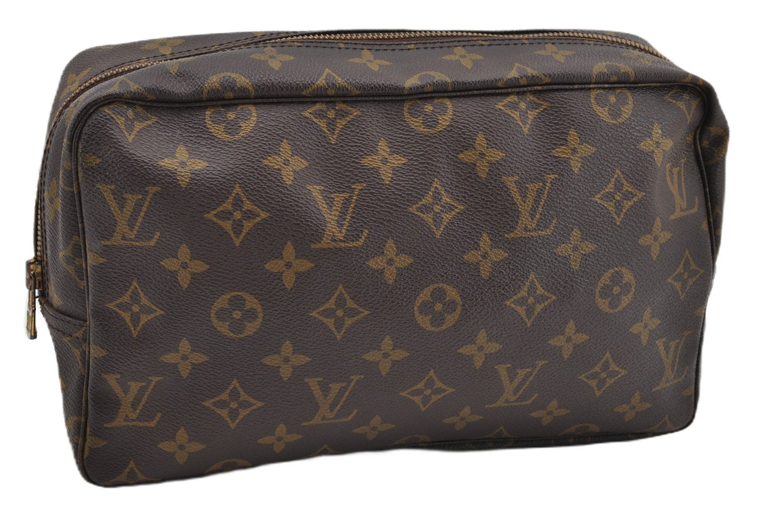 Auth Louis Vuitton Monogram Trousse Toilette 28 Clutch Hand Bag M47522 LV 8735F