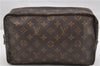 Auth Louis Vuitton Monogram Trousse Toilette 28 Clutch Hand Bag M47522 LV 8735F
