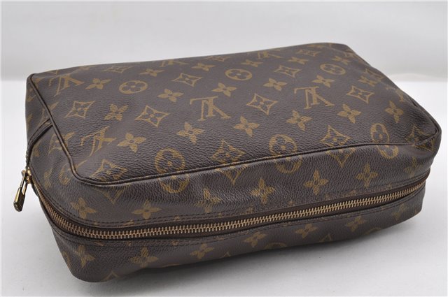 Auth Louis Vuitton Monogram Trousse Toilette 28 Clutch Hand Bag M47522 LV 8735F