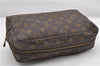 Auth Louis Vuitton Monogram Trousse Toilette 28 Clutch Hand Bag M47522 LV 8735F