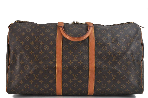 Authentic LOUIS VUITTON Monogram Keepall 55 Boston Bag M41424 LV 8736B