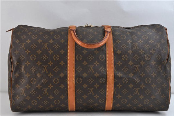 Authentic LOUIS VUITTON Monogram Keepall 55 Boston Bag M41424 LV 8736B