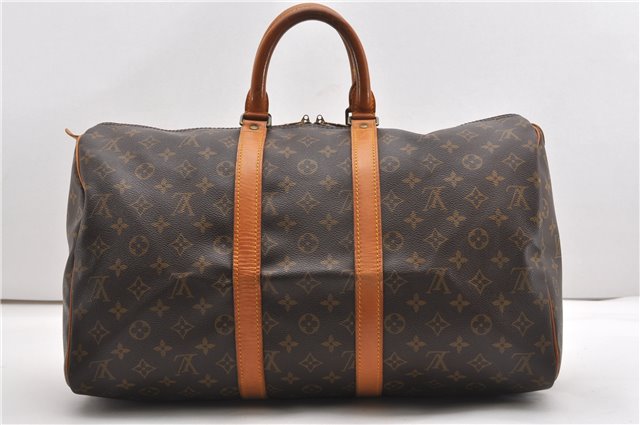 Authentic Louis Vuitton Monogram Keepall 45 Travel Boston Bag M41428 LV 8736F